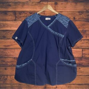 ScrubStar Active Blue Short Sleeve Scrub Top 2XL